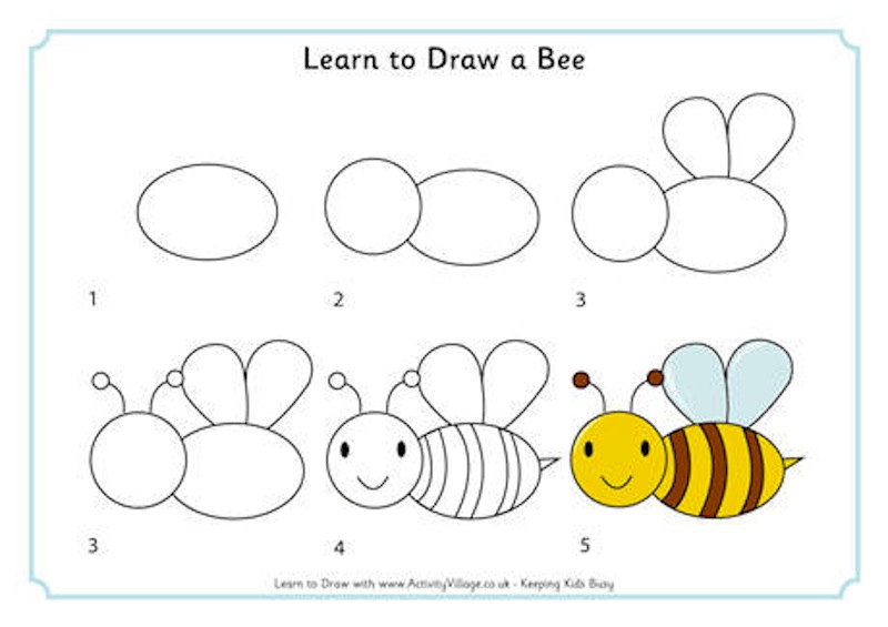 hình vẽ cách vẽ con ong đẹp dễ thương