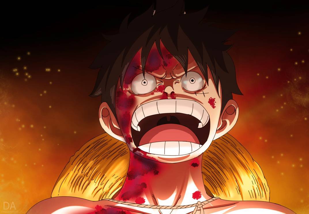 Hình ảnh Luffy bị thương máu me rất ngầu