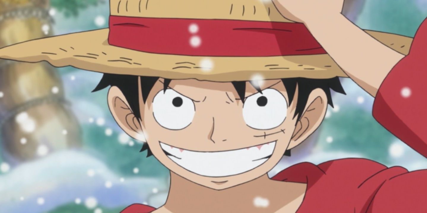 Hình ảnh Luffy ôm mũ cười rất ngầu