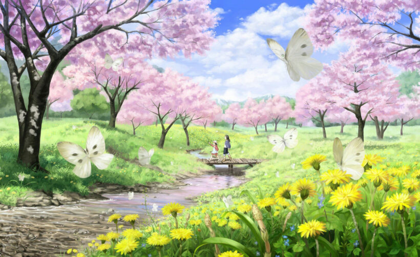 Ảnh hoa Anh Đào anime - cảnh sắc mùa xuân