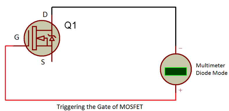 Sơ đồ mạch hiển thị Kích hoạt Cổng MOSFET