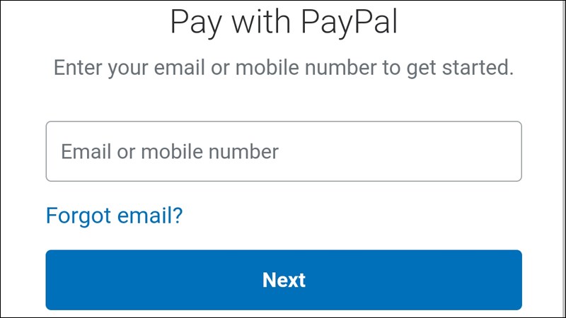 Đăng nhập tài khoản PayPal