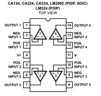 IC OPAMP Quad LM324