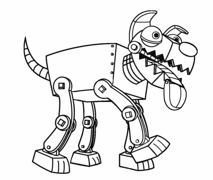 Tranh tô màu robot con chó