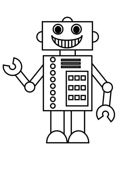 Hình vẽ robot người máy cho bé tô màu