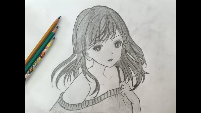 hình vẽ anime girl đơn giản