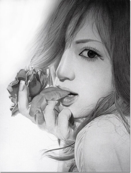 Hình vẽ người con gái dễ thương bằng bút chì cực đẹp
