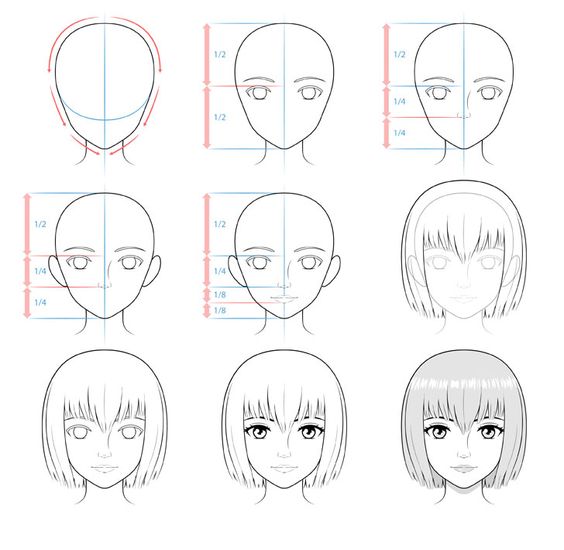 Các vẽ khuôn mặt cô gái anime