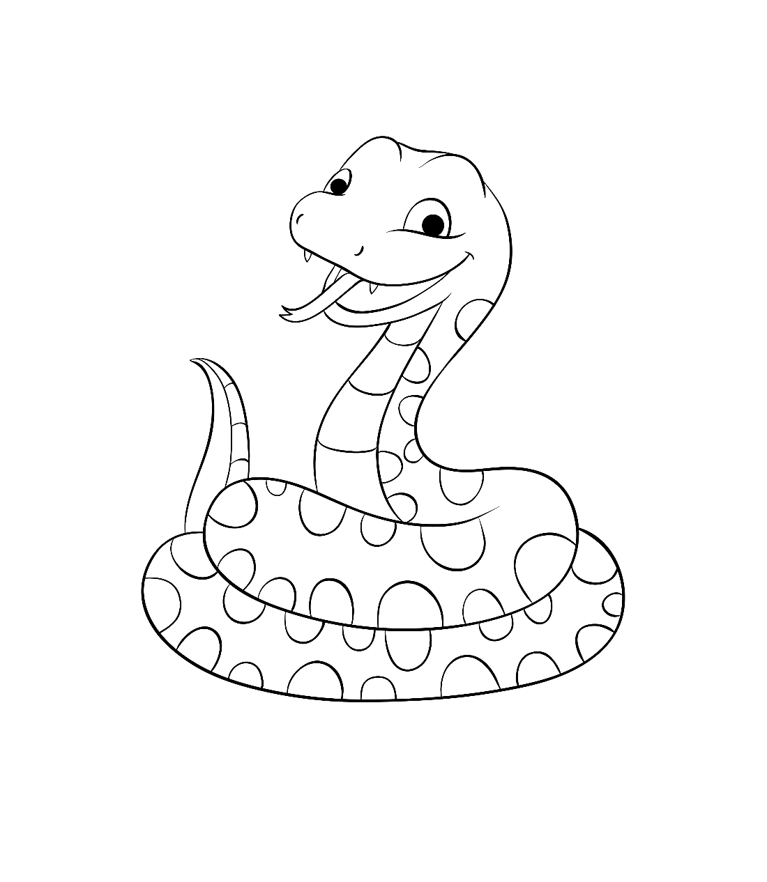 Tranh tô màu con rắn cute đáng yêu