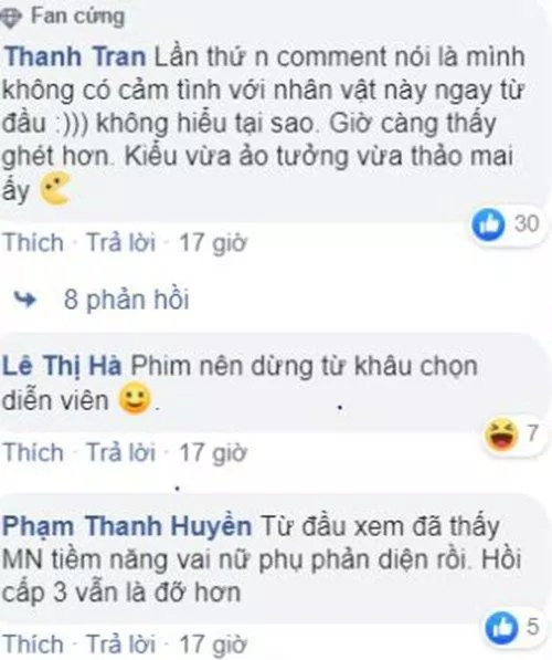 Bình luận của một số khán giả Việt Nam bày tỏ không thích nhân vật này.