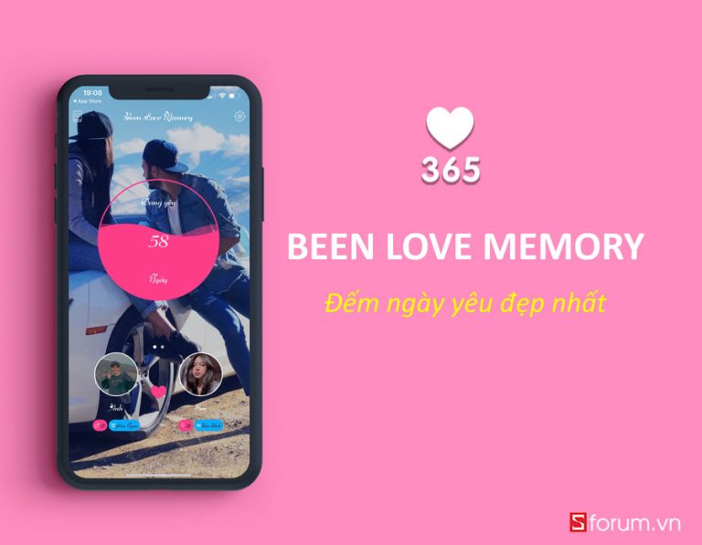 Đếm ngày yêu nhau bằng app Been Love Memory trên điện thoại