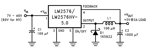 Nguồn hạ áp 5v dùng ic LM2576 