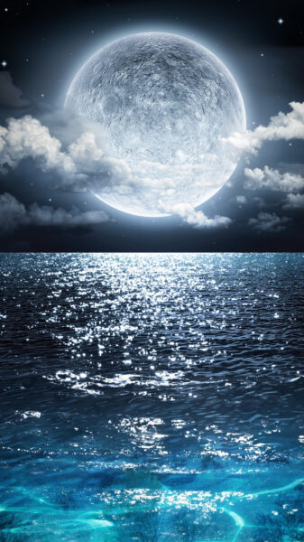 Hình ảnh biển đêm lấp lánh ánh trăng đẹp