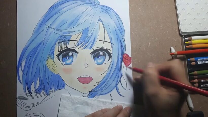 Cách vẽ anime nữ dễ thương bằng bút màu