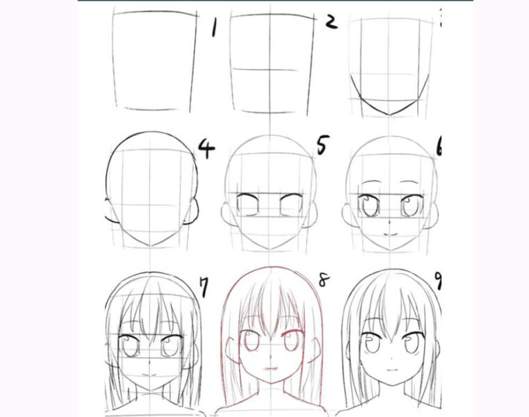 Cách vẽ khuôn mặt anime