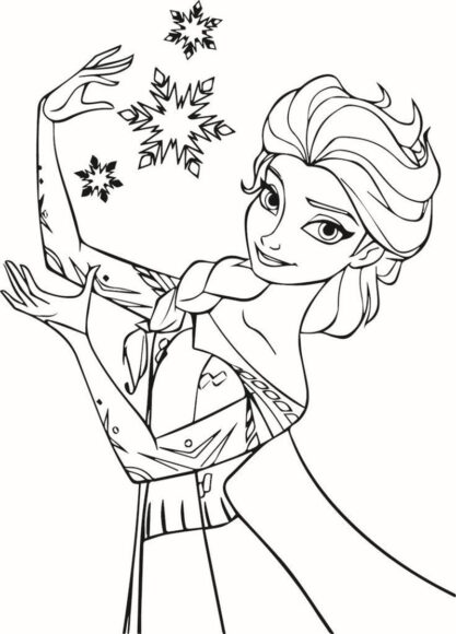 Tranh tô màu công chúa Elsa dành cho bé gái 7 tuổi tập tô