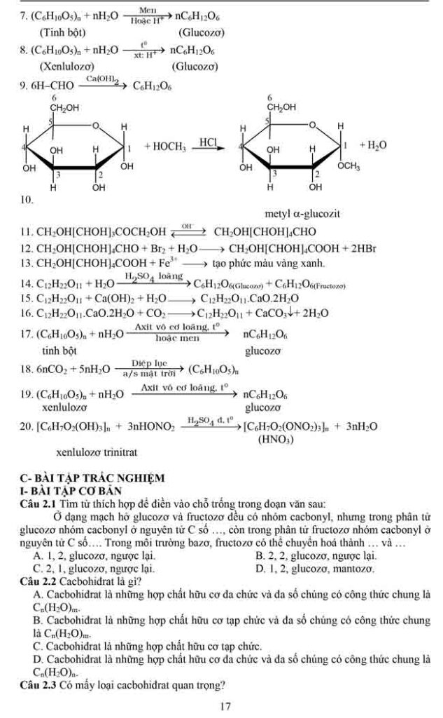 tổng hợp tất cả các công thức hóa học 12
