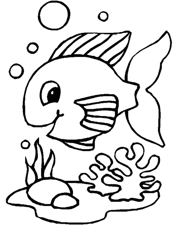 Tranh tô màu hình chú cá