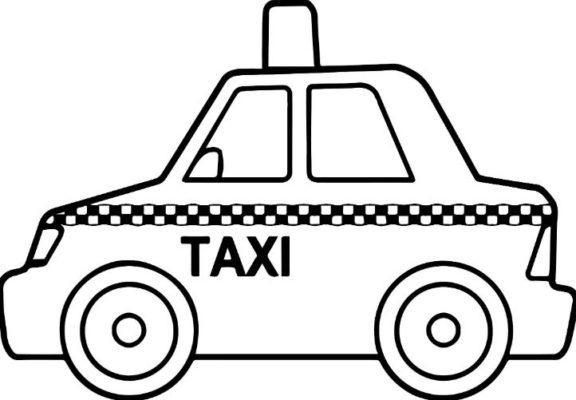 Tranh tô màu ô tô taxi