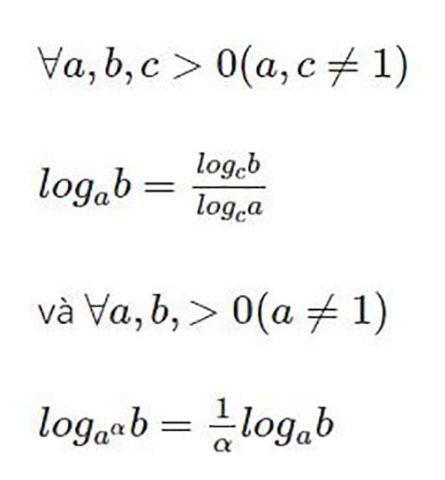 Đổi cơ số cho phép chuyển các phép toán lấy logarit