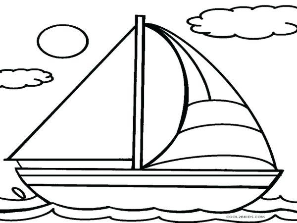 Tranh tô màu thuyền buồm cho bé