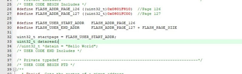 stm32 flash code